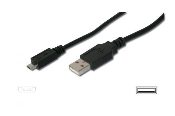 Cable Usb A Micro Usb 5 Pines B 2m Negro